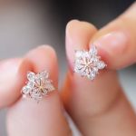 Snow Queen Flower Rhinestone Earrings