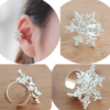 Snowflake Rhinestone Ear Cuff (Single, Adjustable, No Piercing)