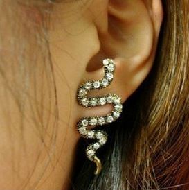 Sparkly Fashion Snake Earrings
