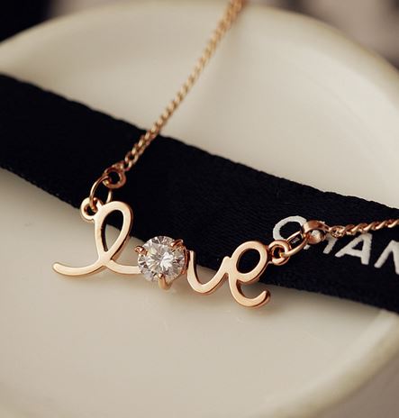 Sparkly Love Rhinestone Necklace