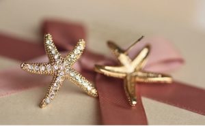 Sparkly Starfish Statement Earrigns