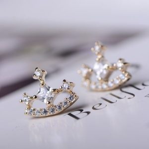 Star Crown Rhinestone Earrings
