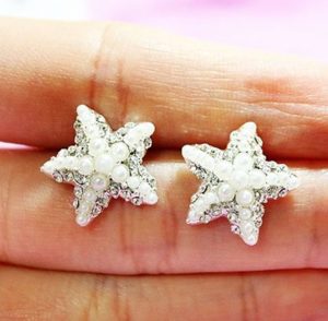 Starfish Pearl Fashion Earrings (Silver Base)