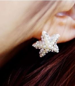 Starfish Pearl Fashion Earrings (Silver Base)