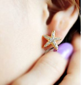 Starfish full Rhinestone Earrings