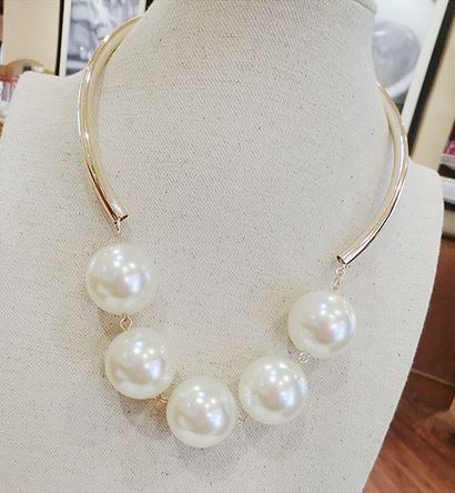 Morden Pearls Statement Necklace