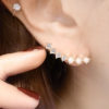 String of Pearl and Rhinestone Earrings