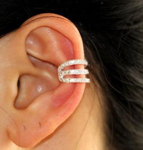 Strings Attached Rhinestone Single Ear Cuff