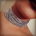 Wide Sparkly Rhinestone Choker Necklace CELEBRITY INSPIRED