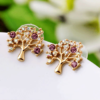 Sparkly Wishing Tree Fashion Earrings (Purple)