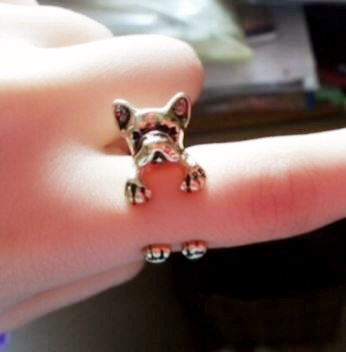 Hugging Puppy Wrapping Finger Cuff Ring