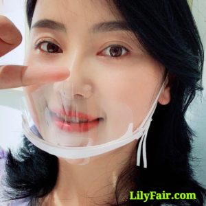 Chin Up Transparent Clear Face Mask (Anti Fog, Extra Nose Coverage)