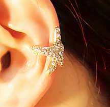 Star Fish Sparkly Fashion Single Ear Cuff
